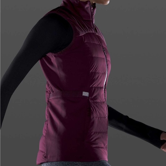 Lululemon Down For It All Vest Dark Adobe Burgundy Wine Size 8 - Picture 2 of 3
